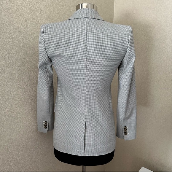 CLUB MONACO Borrem Single Button Blazer Wool Blend White Grey Size 10 - Picture 10 of 16